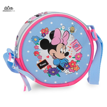 Детска кръгла чантичка през рамо Minnie Flowers, 14х14х4 см
